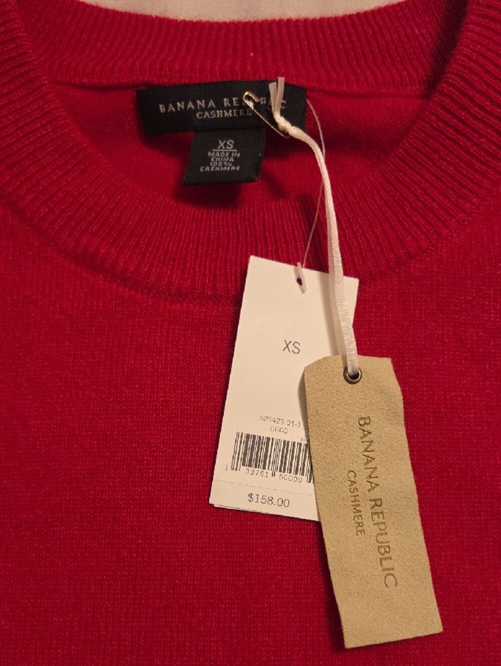 100% Cashmere Banana Republic Red Short-Sleeve Sweater Dress - Picture 2 of 5